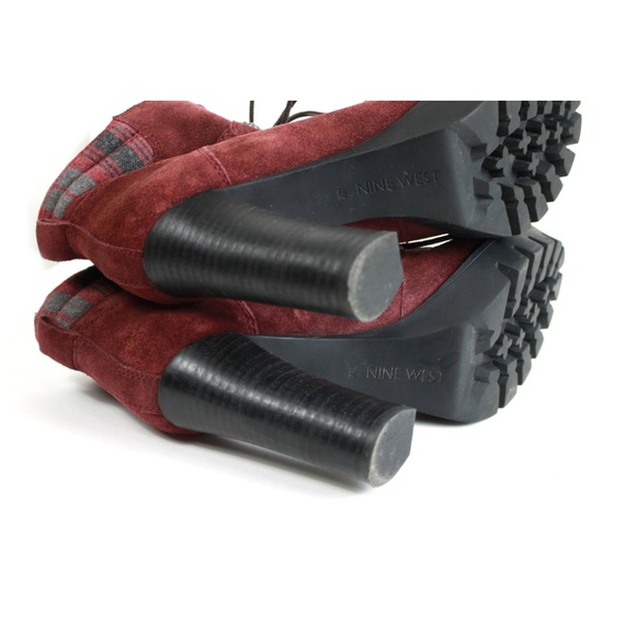 Nine West Abrial Suede Lace-Up Bootie Ankle Boots - Picture 7 of 7